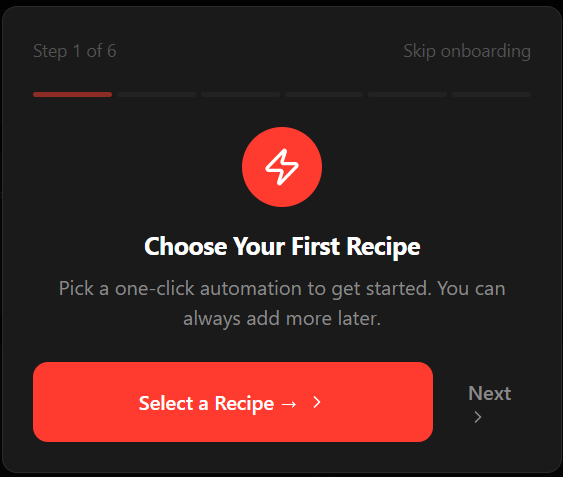 RightClaw onboarding wizard - Step 1 of 6