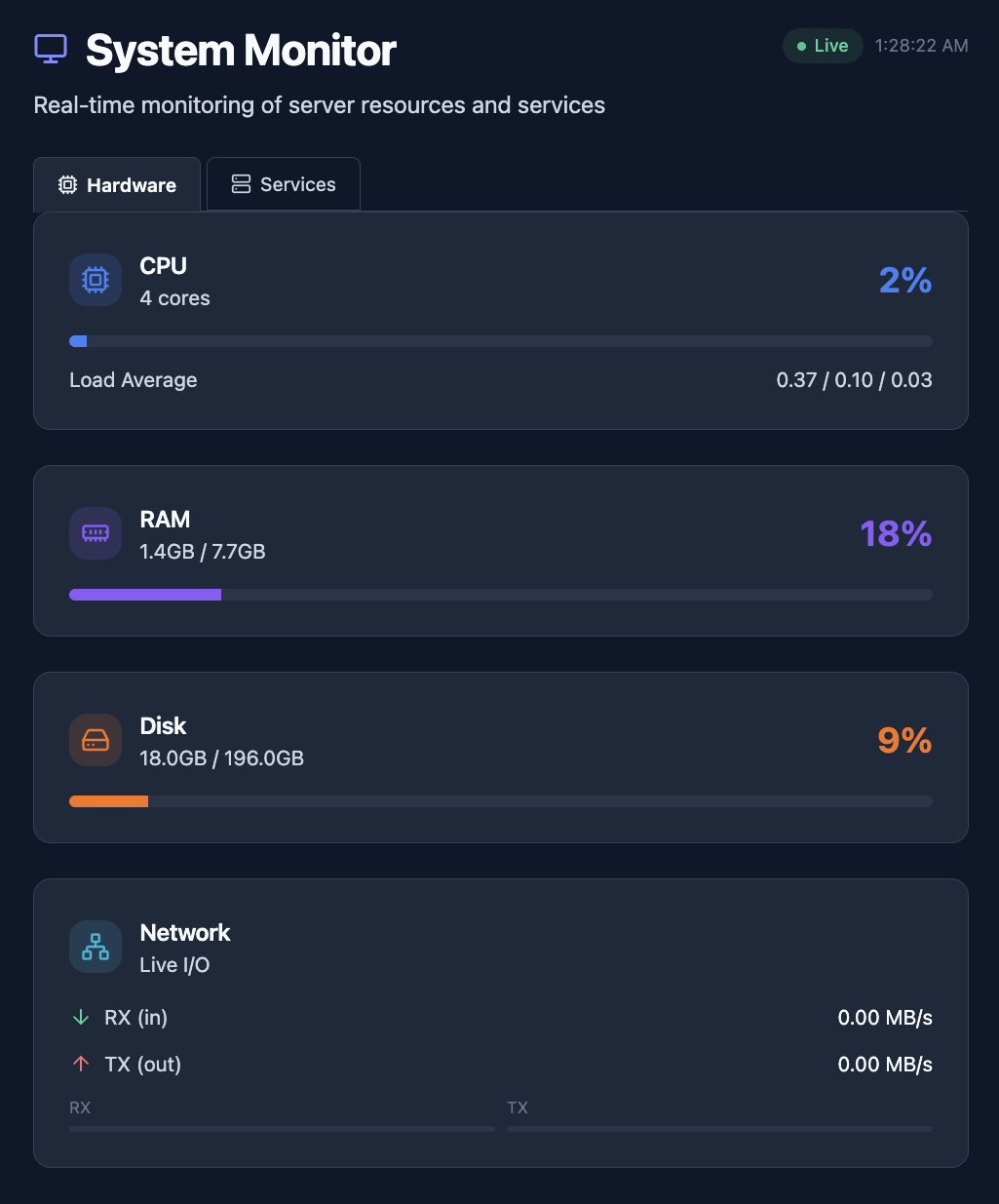 Real-time system monitoring